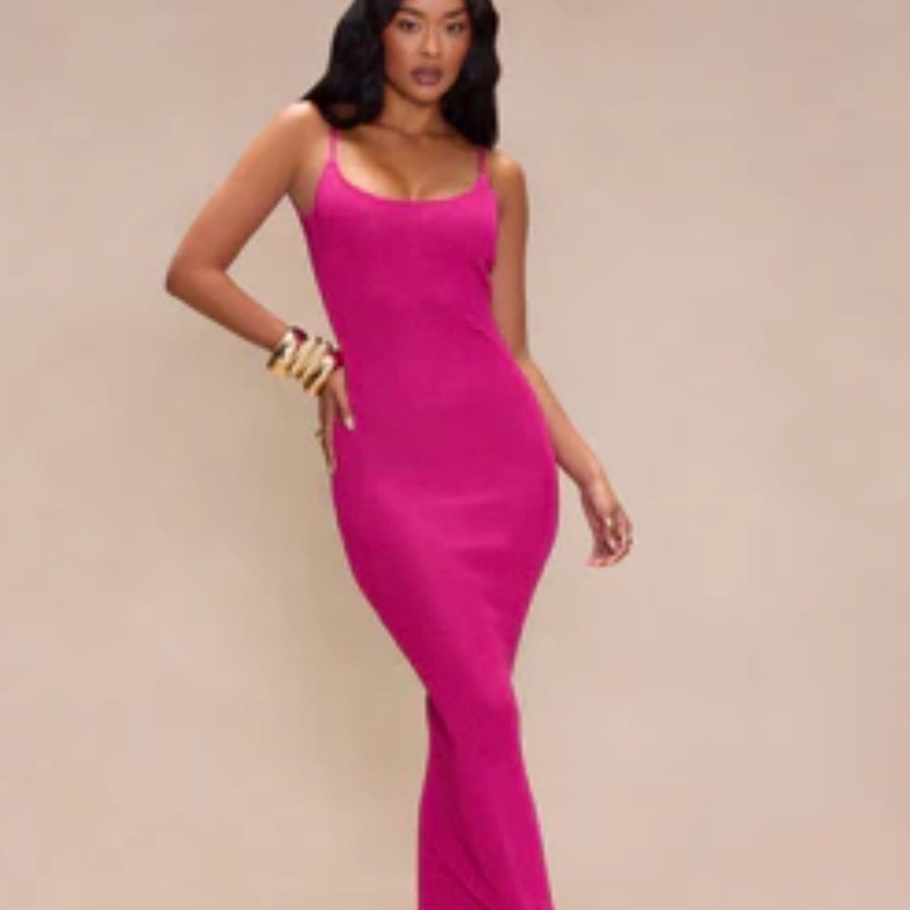 Adeline Glitter Maxi Dress L Magenta Pink party holiday new years wedding - Picture 2 of 5